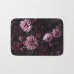 Dark Pink Moody Dahlias And Peonies Bath Mat Gallery Image 1