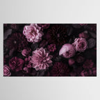 Dark Pink Moody Dahlias And Peonies Tablecloth Gallery Image 2