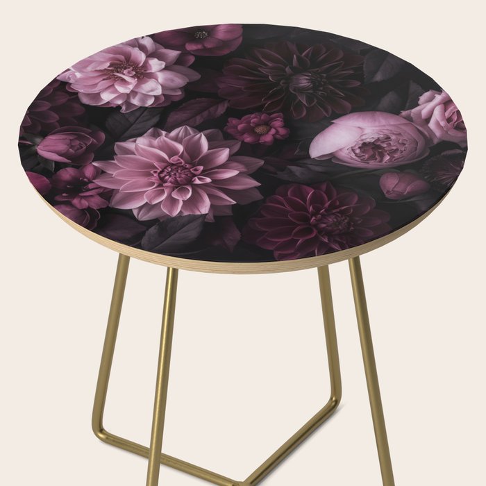 Dark Pink Moody Dahlias And Peonies Side Table Gallery Image 2