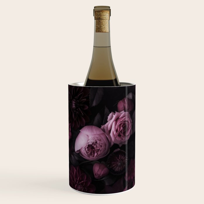 Dark Pink Moody Dahlias And Peonies Wine Chiller Gallery Image 3