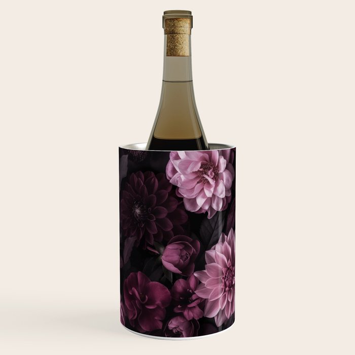 Dark Pink Moody Dahlias And Peonies Wine Chiller Gallery Image 2