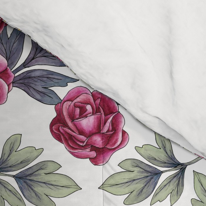 Crows, Bleeding Hearts & Roses Floral/Botanical Pattern Comforter Gallery Image 4