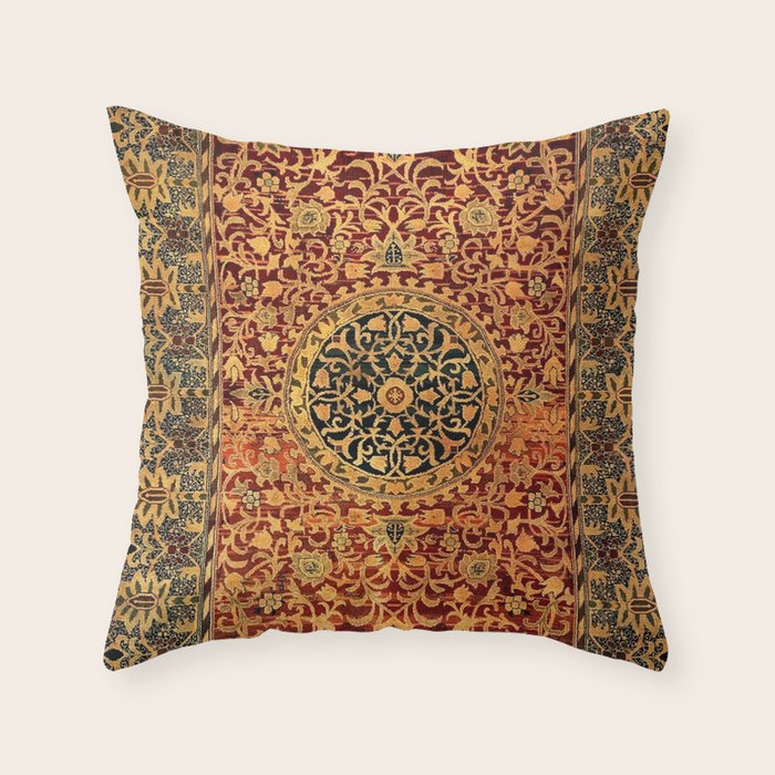 William Morris Vintage Persian Pattern 1887 Throw Pillow Gallery Image 1
