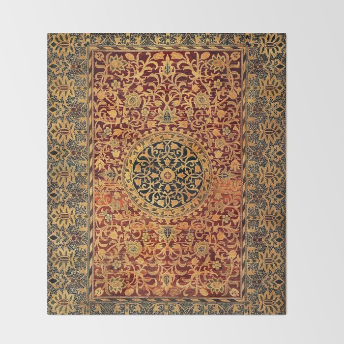 William Morris Vintage Persian Pattern 1887 Throw Blanket Gallery Image 2
