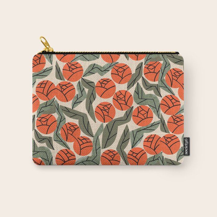 Hot Orange Blooms Carry All Pouch Gallery Image 1