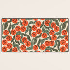 Hot Orange Blooms Desk Mat Gallery Image 3