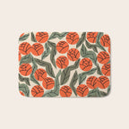 Hot Orange Blooms Bath Mat Gallery Image 1