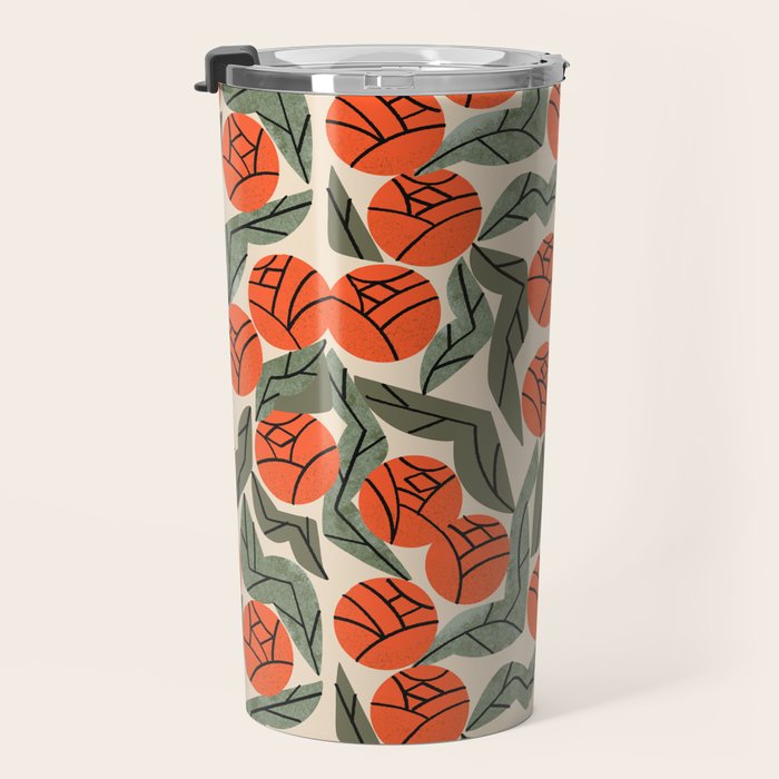 Hot Orange Blooms Travel Mug Gallery Image 3
