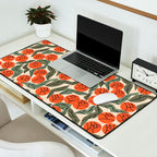 Hot Orange Blooms Desk Mat Gallery Image 2