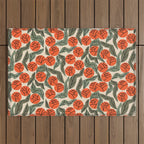 Hot Orange Blooms Outdoor Rug Gallery Image 1
