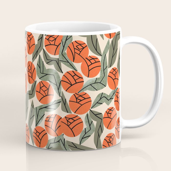 Hot Orange Blooms Coffee Mug Gallery Image 1