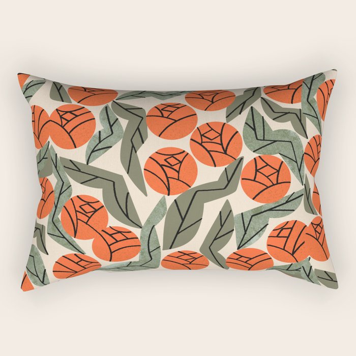 Hot Orange Blooms Rectangular Pillow Gallery Image 1