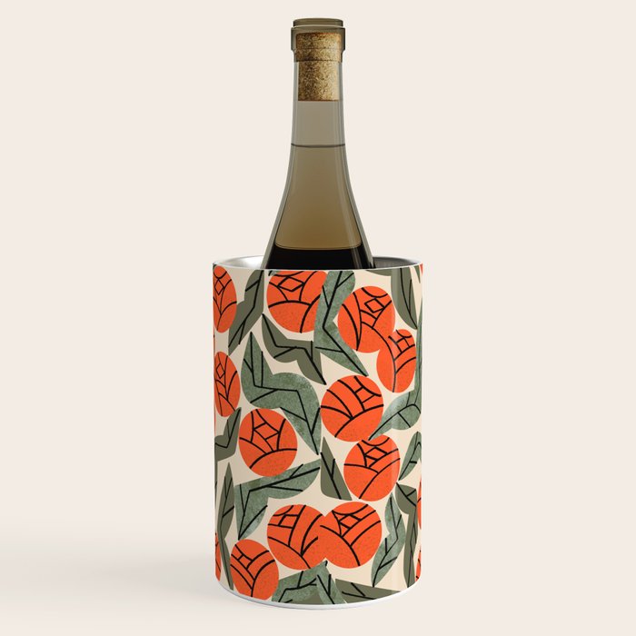 Hot Orange Blooms Wine Chiller Gallery Image 3