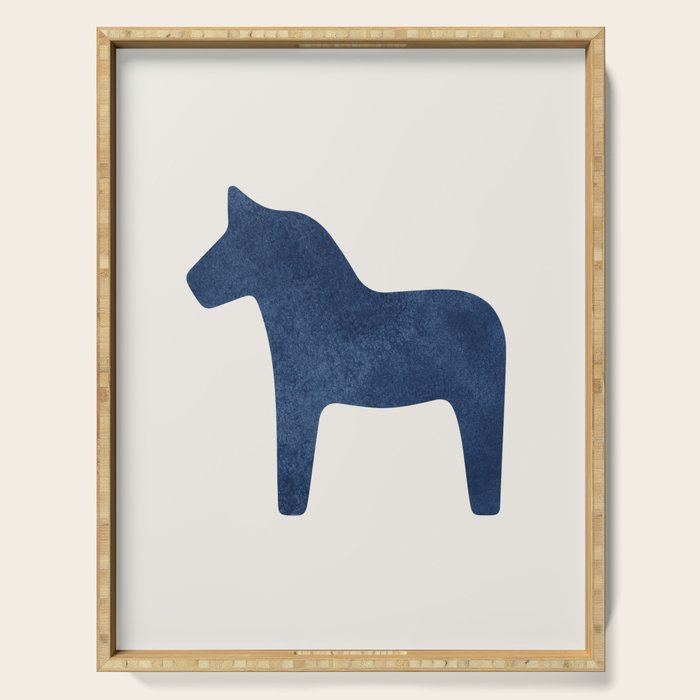 Dala Horse - Navy Blue Serving Tray Gallery Image 1