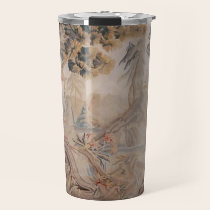 Antique 19th Century French Chinoiserie Verdure Pagoda Tapestry Travel Mug Gallery Image 1