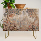 Antique 19th Century French Chinoiserie Verdure Pagoda Tapestry Credenza Gallery Image 1