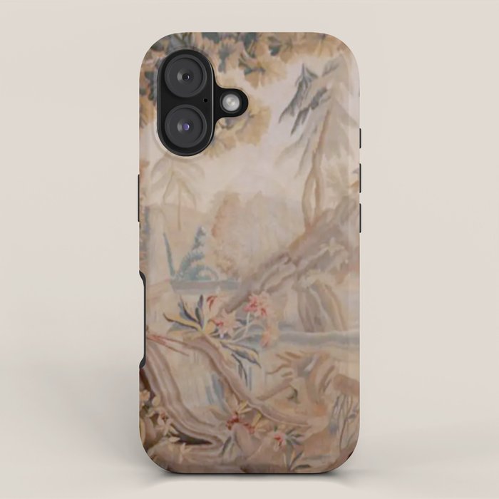 Antique 19th Century French Chinoiserie Verdure Pagoda Tapestry iPhone Case Gallery Image 1