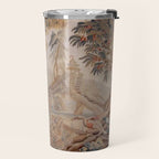 Antique 19th Century French Chinoiserie Verdure Pagoda Tapestry Travel Mug Gallery Image 2