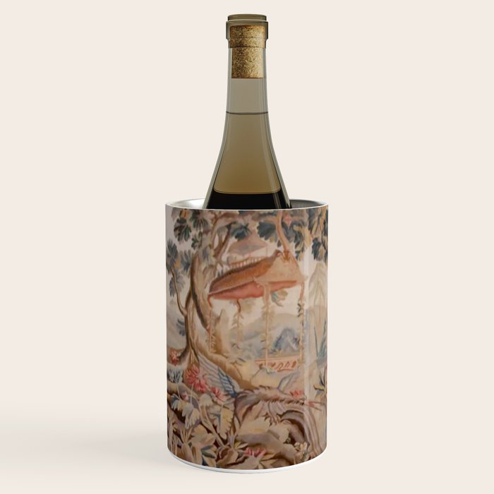 Antique 19th Century French Chinoiserie Verdure Pagoda Tapestry Wine Chiller Gallery Image 2