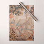 Antique 19th Century French Chinoiserie Verdure Pagoda Tapestry Wrapping Paper Gallery Image 1