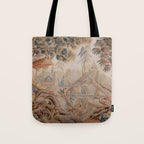 Antique 19th Century French Chinoiserie Verdure Pagoda Tapestry Tote Bag Gallery Image 1