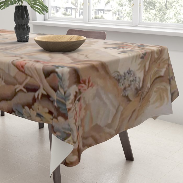 Antique 19th Century French Chinoiserie Verdure Pagoda Tapestry Tablecloth Gallery Image 3