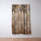 Antique 19th Century French Chinoiserie Verdure Pagoda Tapestry Window Curtain Gallery Image 3