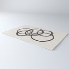 Bubble Rings Minimalist Modern Mid Century Black Ink Spirals Funky Nesting Rings Rug Gallery Image 3