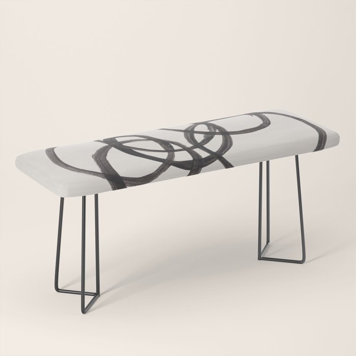 Bubble Rings Minimalist Modern Mid Century Black Ink Spirals Funky Nesting Rings Bench Gallery Image 1