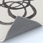 Bubble Rings Minimalist Modern Mid Century Black Ink Spirals Funky Nesting Rings Rug Gallery Image 4