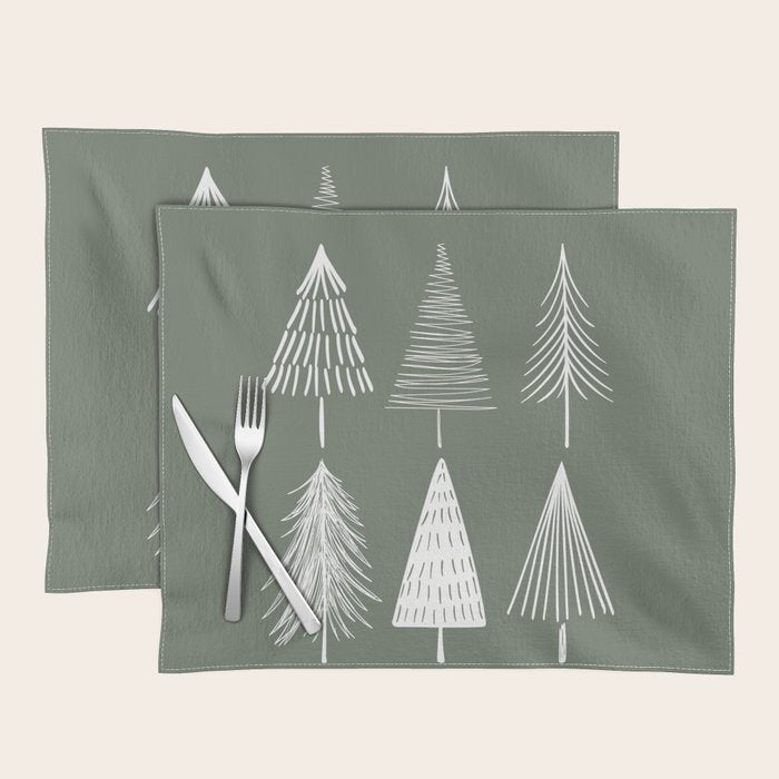 Xmas Trees Green Placemat Gallery Image 1