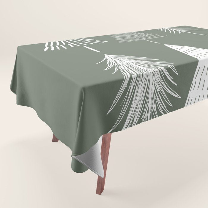 Xmas Trees Green Tablecloth Gallery Image 1