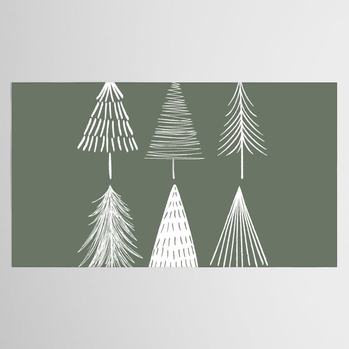 Xmas Trees Green Tablecloth Gallery Image 2