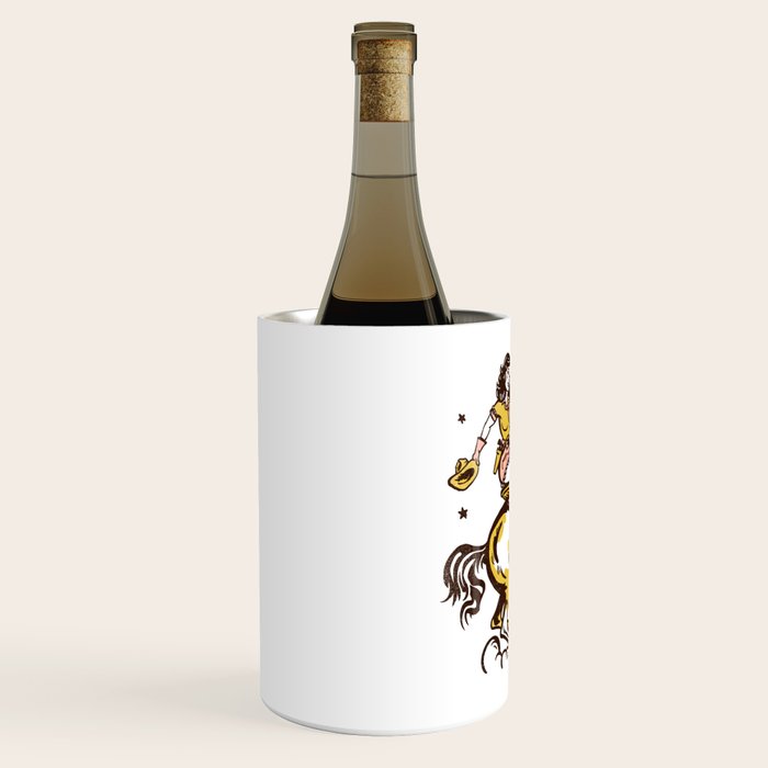 "Woah Whiskey" Western Pin Up Cowgirl & Her Horse Wine Chiller Gallery Image 2