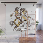 "Woah Whiskey" Western Pin Up Cowgirl & Her Horse Wall Mural Gallery Image 1