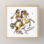 "Woah Whiskey" Western Pin Up Cowgirl & Her Horse Mini Art Print Gallery Image 1