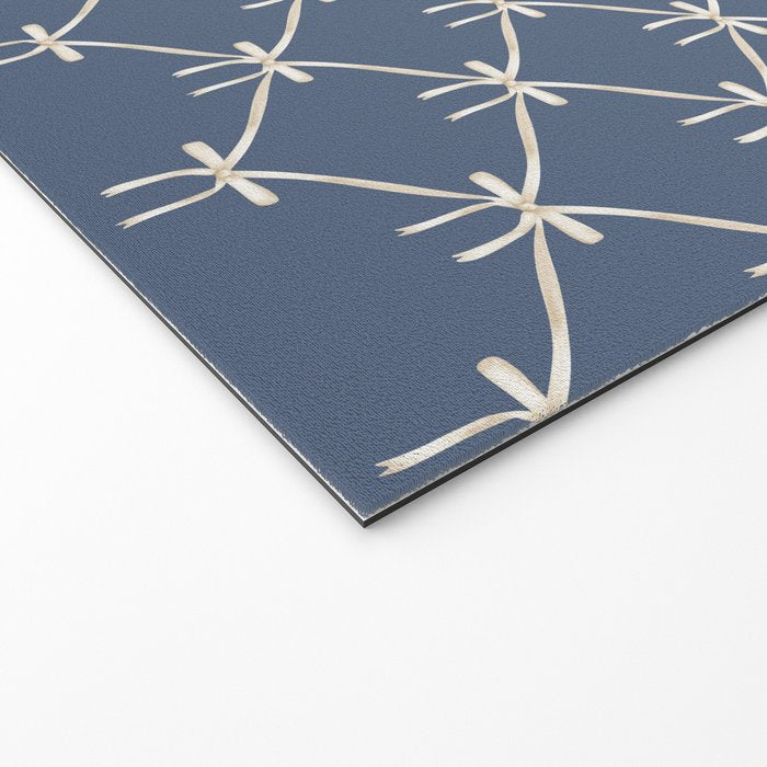Bows & Ribbons Pattern XLIII Neutral Blue Welcome Mat Gallery Image 2