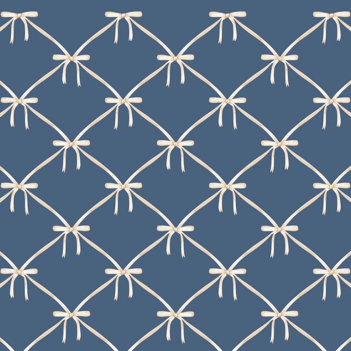 Bows & Ribbons Pattern XLIII Neutral Blue Coffee Mug Gallery Image 2