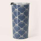 Bows & Ribbons Pattern XLIII Neutral Blue Travel Mug Gallery Image 3