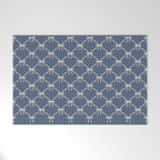 Bows & Ribbons Pattern XLIII Neutral Blue Welcome Mat Gallery Image 1