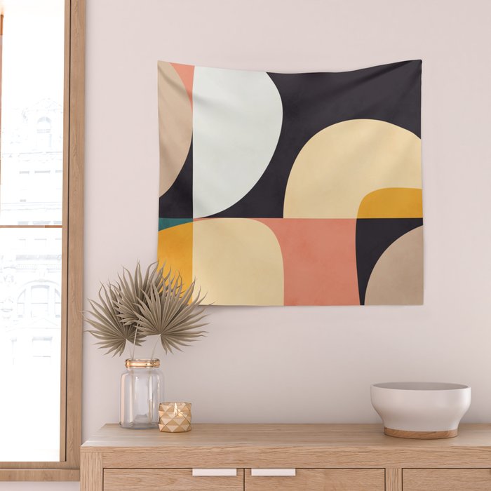 modern shapes 8 Wall Tapestry Gallery Image 2
