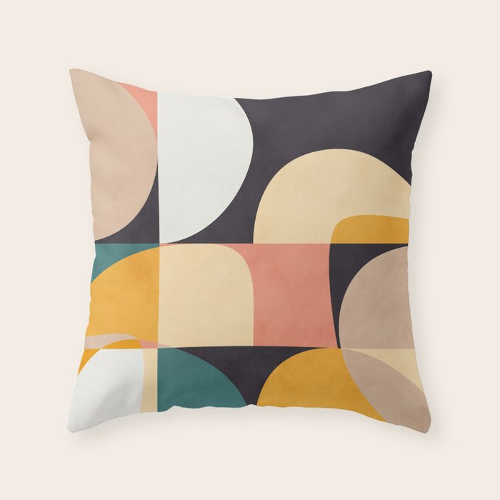 modern shapes 8 Throw Pillow Gallery Image 1