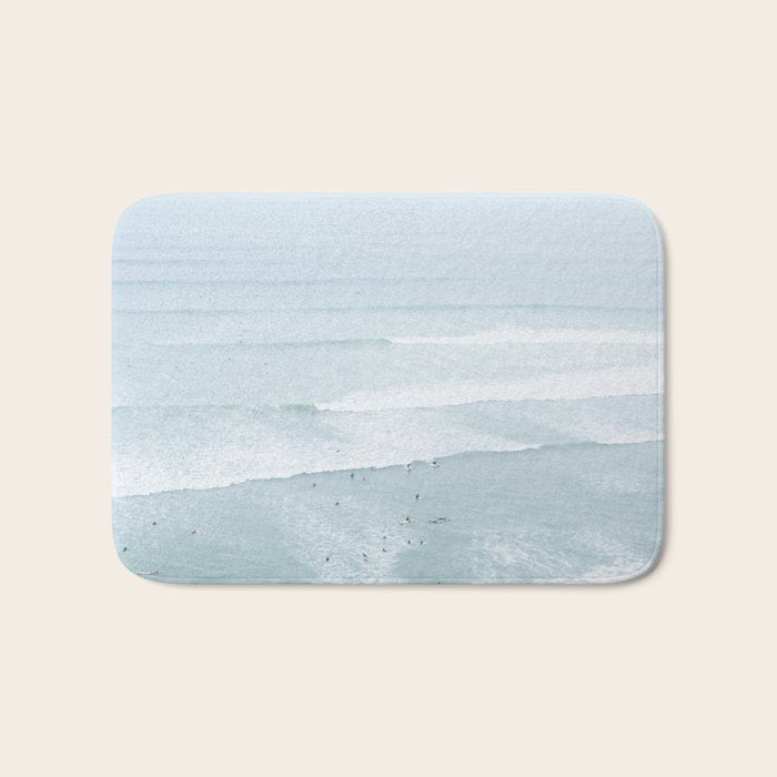 Tiny Surfers from the Sky, Lima, Peru Bath Mat Gallery Image 1