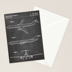 Boeing 777 Airliner Patent - 777 Airplane Art - Black Chalkboard Stationery Card Gallery Image 2