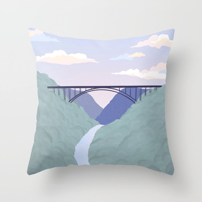 New River Gorge National Park, West Virginia Throw Pillow Gallery Image 6