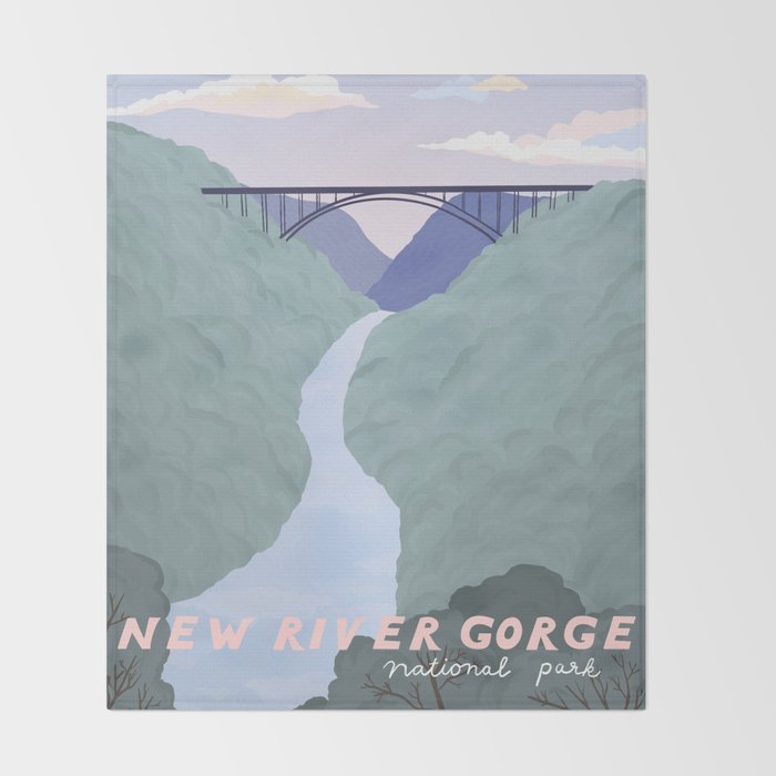 New River Gorge National Park, West Virginia Throw Blanket Gallery Image 2