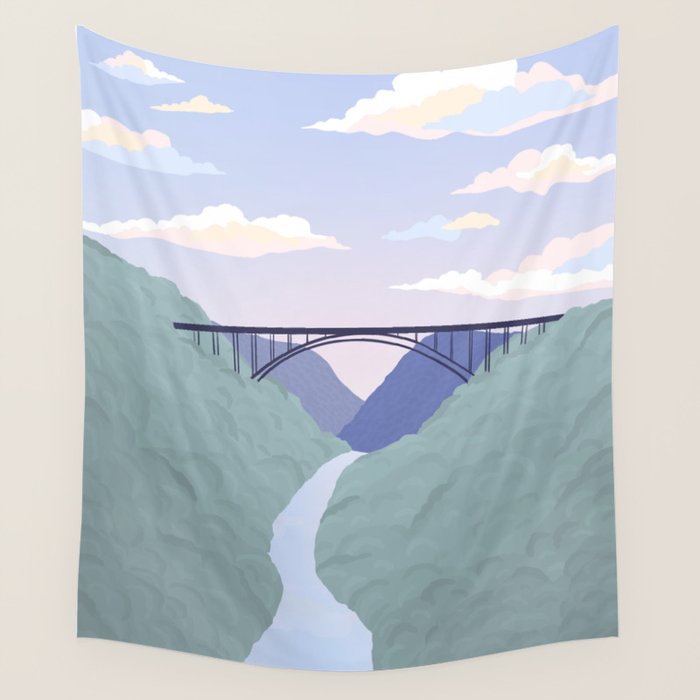New River Gorge National Park, West Virginia Wall Tapestry Gallery Image 1