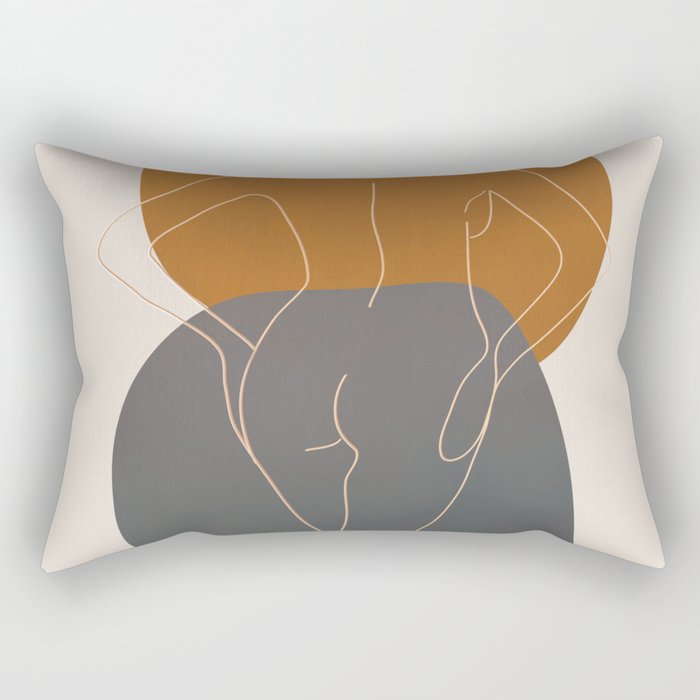 Line Female Figure 82 Rectangular Pillow Gallery Image 2