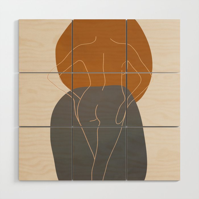 Line Female Figure 82 Wood Wall Art Gallery Image 1
