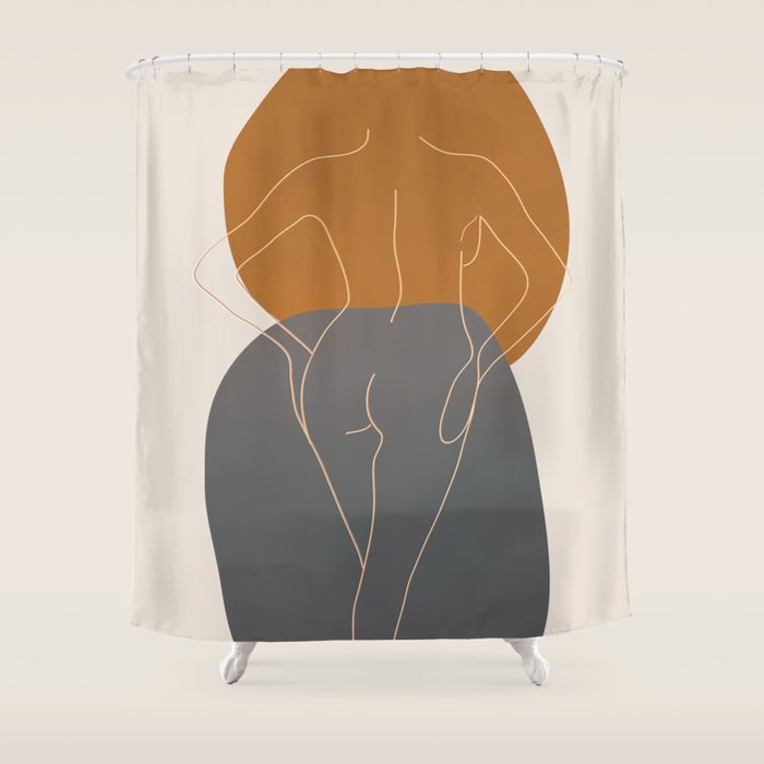 Line Female Figure 82 Shower Curtain Gallery Image 1